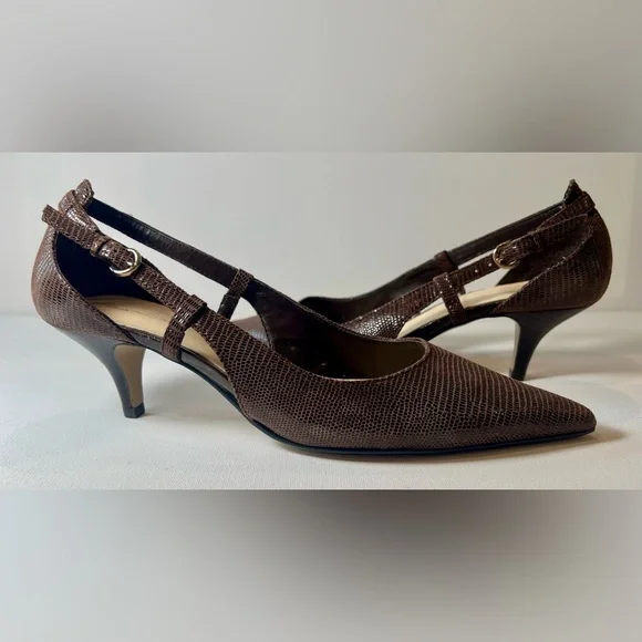 Bandolino Brown Women’s Low Heel Sling Back Size 6.5 Leather - Picture 1 of 8